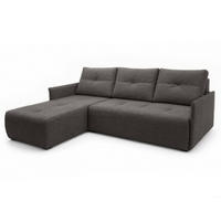 ECKSOFA L Form Damascus Dunkelgrau 212/143/88 cm Links mit Schlaffunktion - Dunkelgrau/Schwarz, Kunststoff/Textil (143/212cm) - AX Living