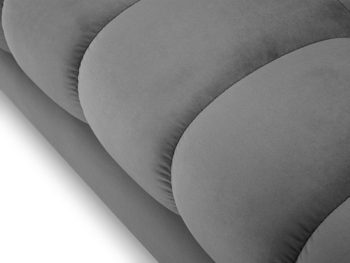 ECKSOFA rechts Mamaia aus Samt hellgrau 5 Sitzplätze - Hellgrau, Textil (185/293cm) - Micadoni