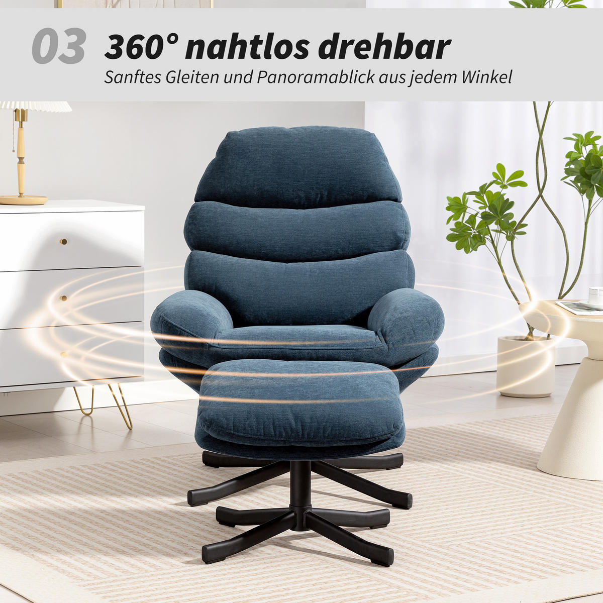 SESSEL Blau 93.0/78.0/100.0cm - Blau, Textil (78/100/93cm)
