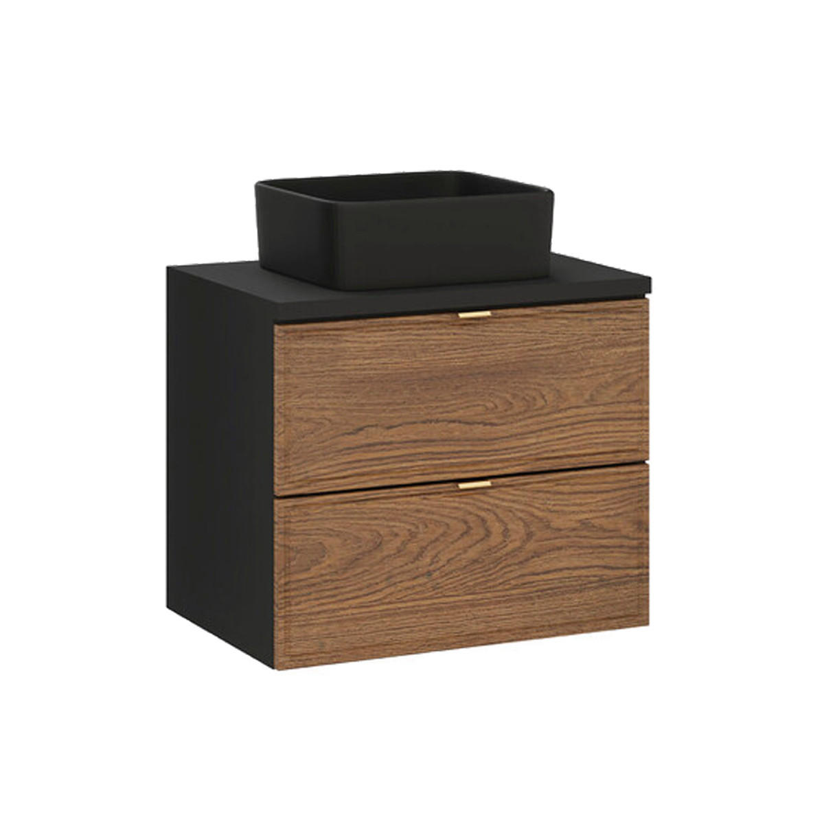 WASCHTISCH 60.2cm Elena Holz und Schwarz - Schwarz, Holzwerkstoff (60.2/52/46cm) - Petits-meubles