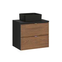 WASCHTISCH 60.2cm Elena Holz und Schwarz - Schwarz, Holzwerkstoff (60.2/52/46cm) - Petits-meubles