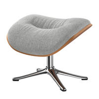 POLSTERHOCKER - Chromfarben/Hellgrau, Textil/Metall (44/39/42cm) - home24