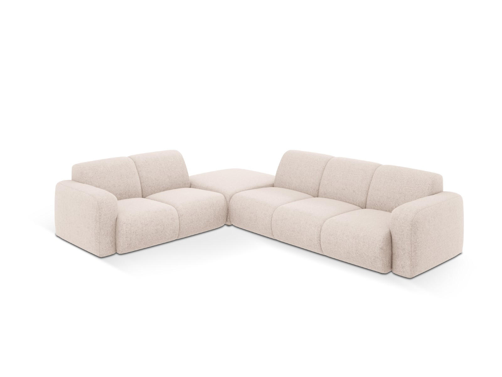 ECKSOFA links Molino aus Chenille-Stoff beige 6 Sitzplätze - Beige, Textil (250/315cm) - Micadoni