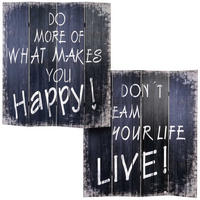 FOTO-PARAVENT RETRO Schwarz, Reinweiß - Schwarz/Weiß, Holz (160/180/2cm) - MCW