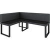ECKBANK Alina - Kunstleder - 142 x 196 cm - Links - Schwarz - Schwarz, Leder/Metall (196/142cm) - AN-Moebel 4u