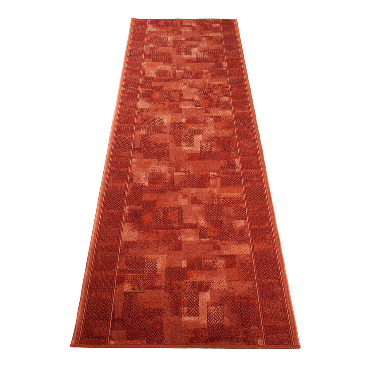 TEPPICHLÄUFER Anti-Rutsch Dunkelorange Rot rutschfest Gummiunterlage 67/100 cm - Rot/Dunkelorange, Textil (67/100cm) - Tapiso