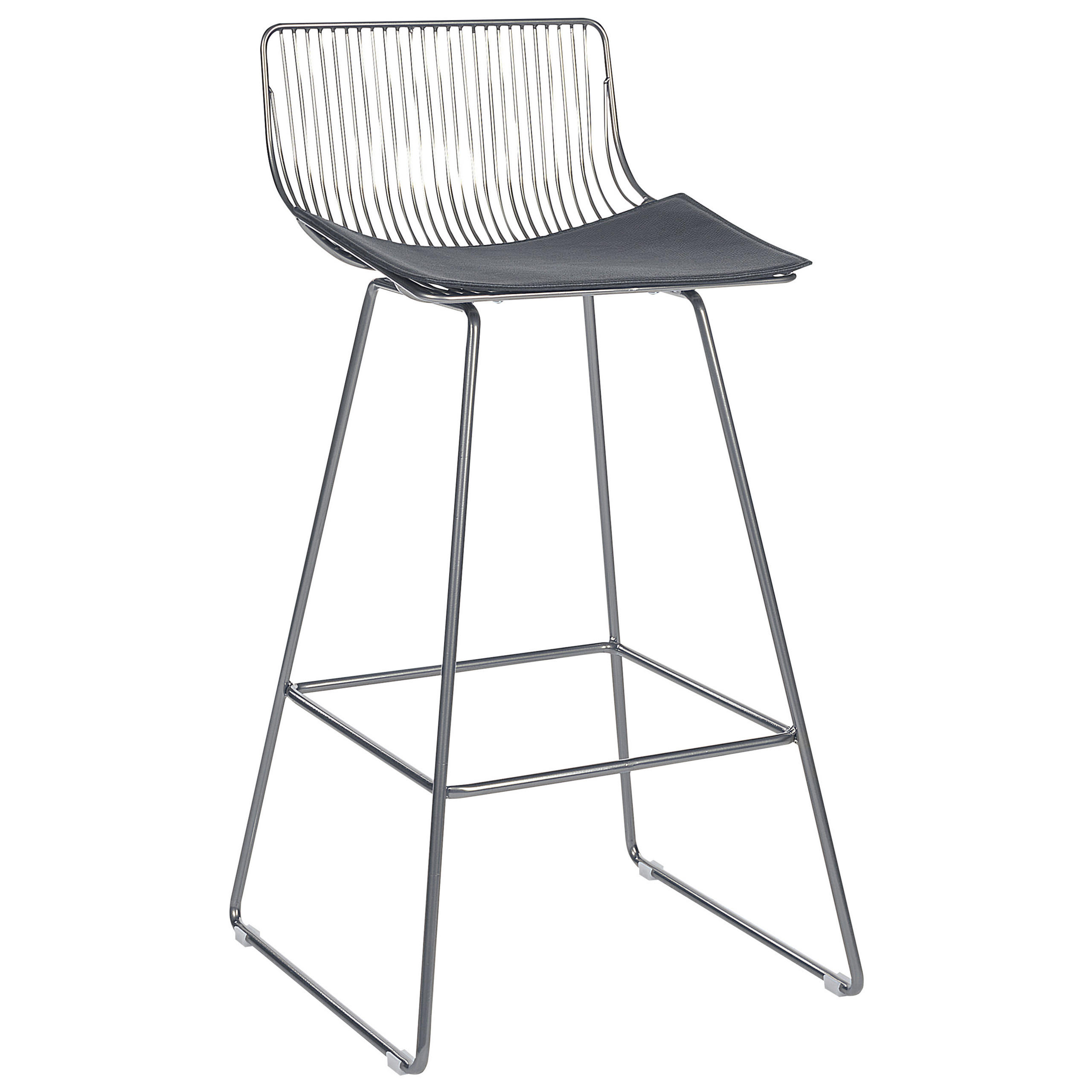 BARSTUHL 2er-Set Metall Silber Fredonia - Silberfarben, Textil/Metall (50/97/49cm) - Beliani
