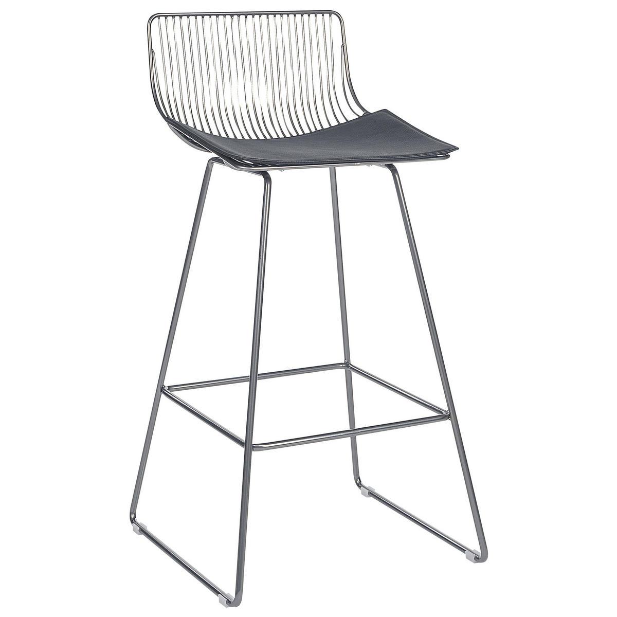 BARSTUHL 2er-Set Metall Silber Fredonia - Silberfarben, Textil/Metall (50/97/49cm) - Beliani
