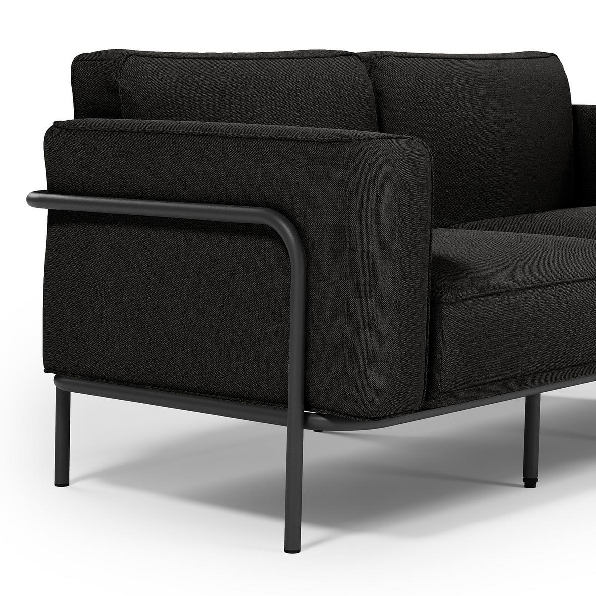 2-SITZER OUTDOOR-SOFA - Schwarz, Textil/Metall (182/76/88cm) - home24