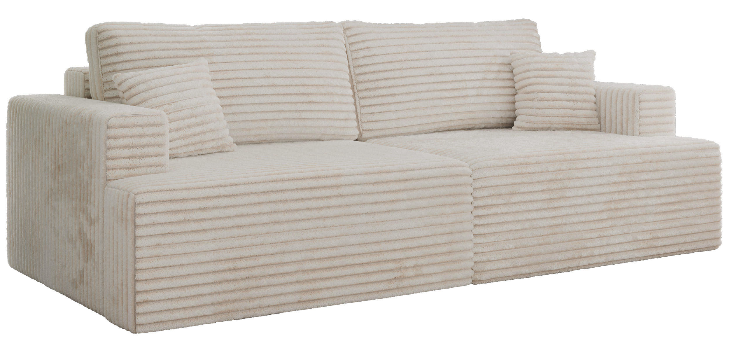 4-SITZER SOFA VIRELLA Beige Cord - Beige/Schwarz, Textil (240/88/115cm) - MKS