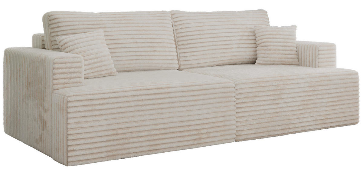 4-SITZER SOFA VIRELLA Beige Cord - Beige/Schwarz, Textil (240/88/115cm) - MKS