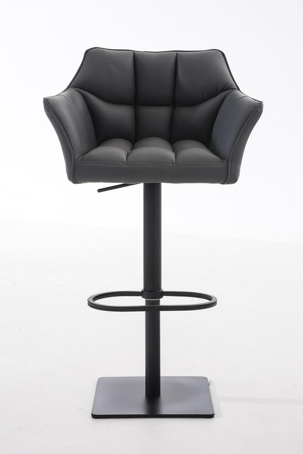BARHOCKER Damaso 88x64x45 cm Grau - Grau, Leder (64/88/45cm) - furnicato