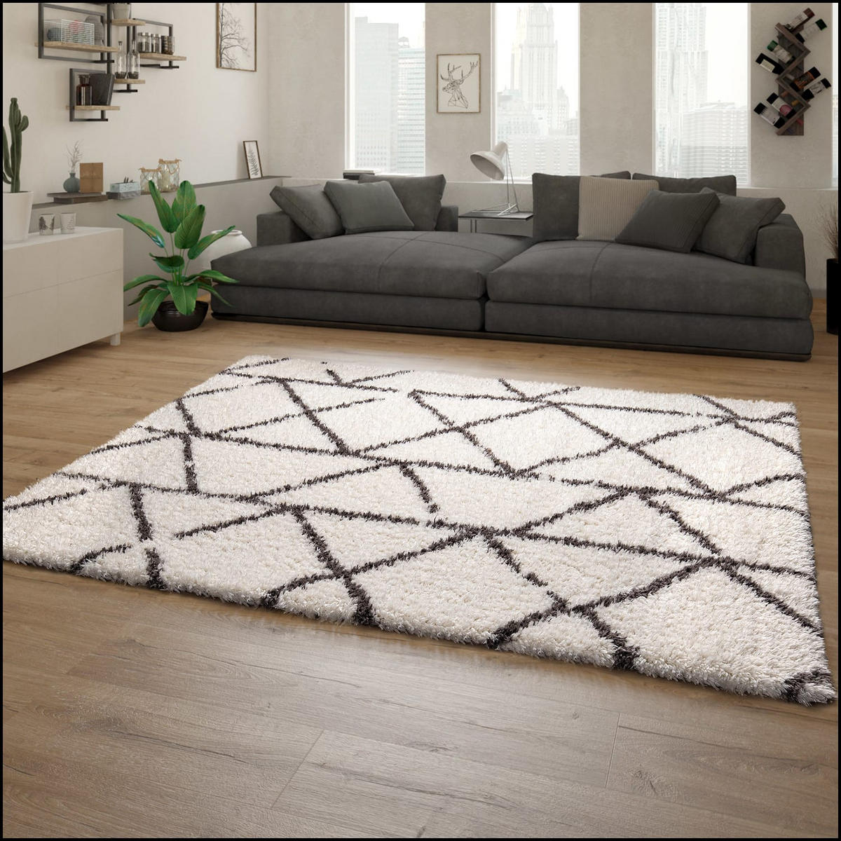 HOCHFLORTEPPICH 120/160 cm Maghreb 078 - Creme, Kunststoff (120/160cm) - Paco Home