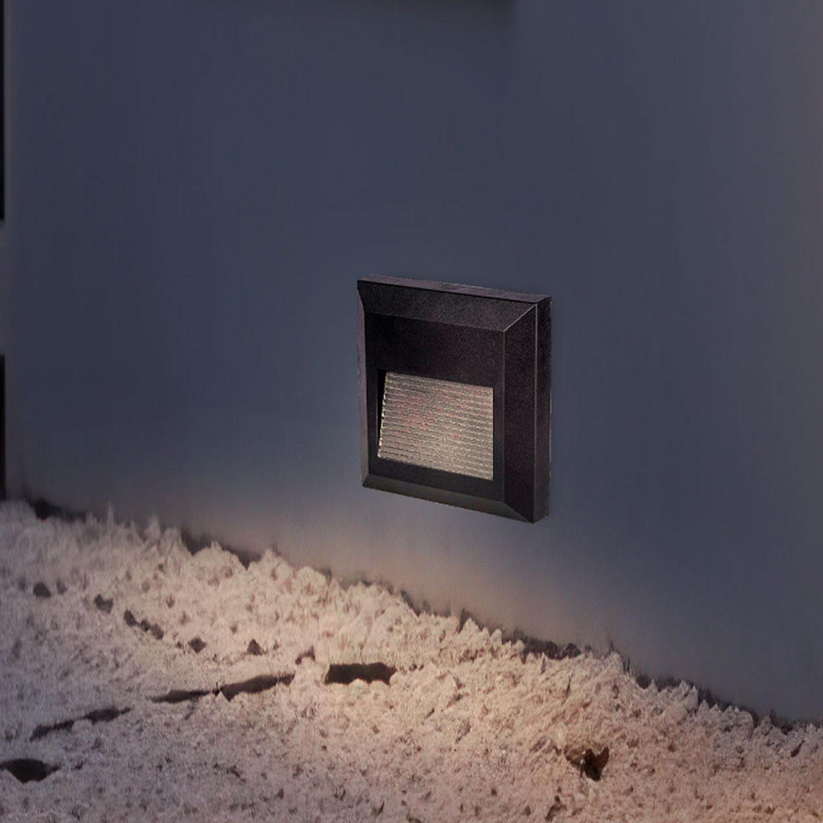 LED WANDLEUCHTE Quadrat Schwarz - Schwarz, Kunststoff (12.4/2.7/12.4cm)