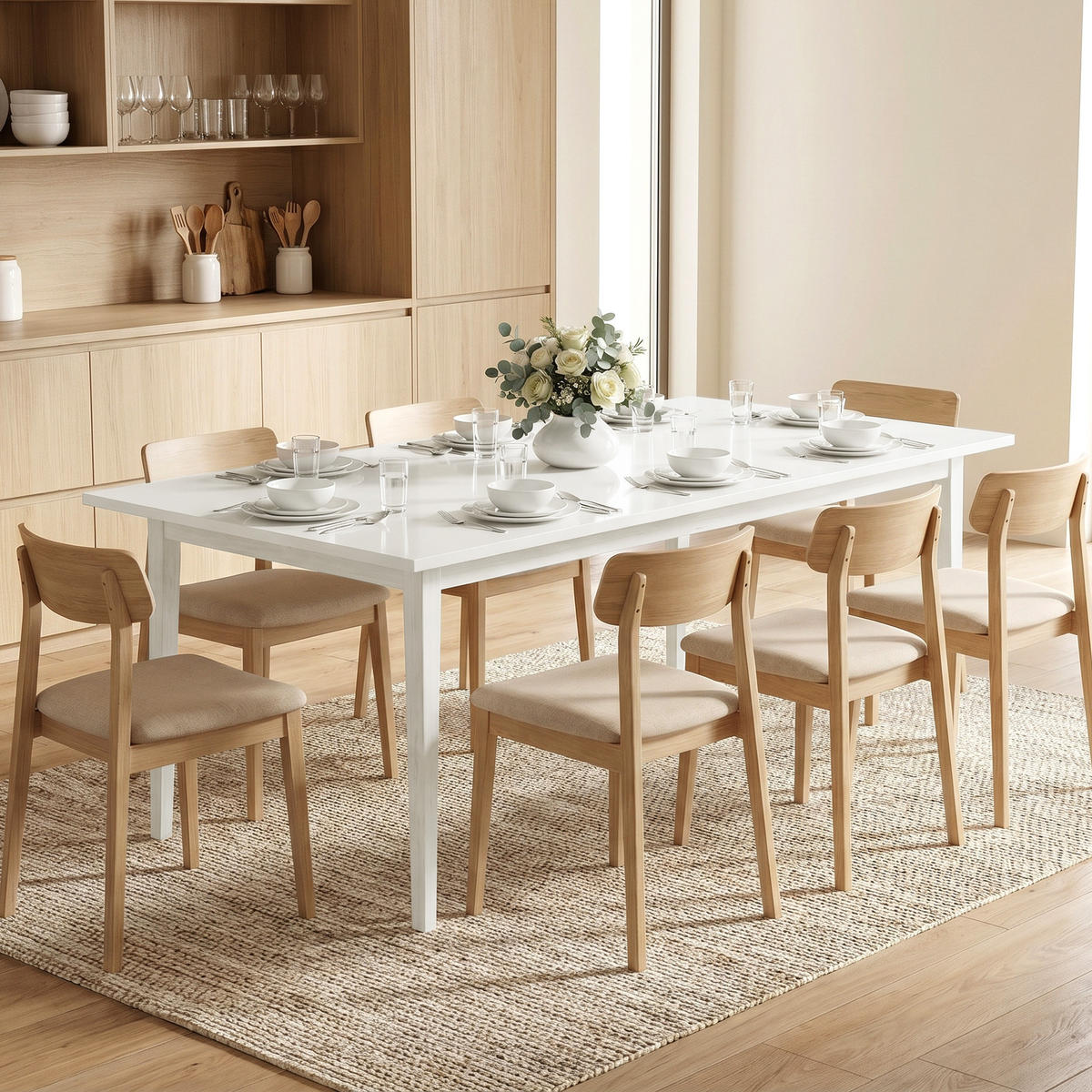 ESSTISCH Creme 180/90/76 cm - Creme, Holz/Holzwerkstoff (180/90/76cm) - PANGIVO