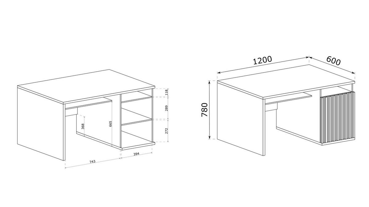 SCHREIBTISCH ALMERIA 120x60x78 cm Bürotisch Computertisch, Eiche Artisan - Eiche Artisan, Holzwerkstoff (60/120/78cm) - MASSENO