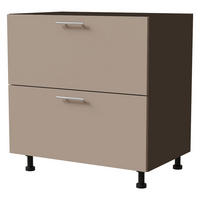 SCHUBLADENUNTERSCHRANK Brerra D2M/80 Korpus lava / Front RAL 1019 graubeige Matt 80 / 50 / 82 cm Schubladensystem Blum Metabox - Dunkelgrau/Graubraun, Holz/Holzwerkstoff (80/82/50cm) - Feldmann-Wohnen