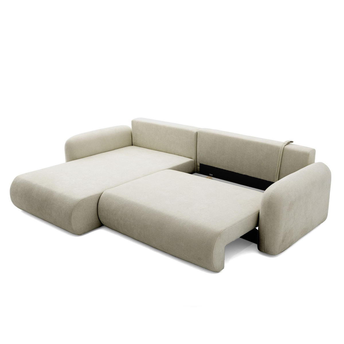 ECKSOFA NEST L Universal mit Schlaffunktion 157x240 Webstoff Olivgrün - Schwarz/Olivgrün, Holz/Textil (280/187cm) - Muffo