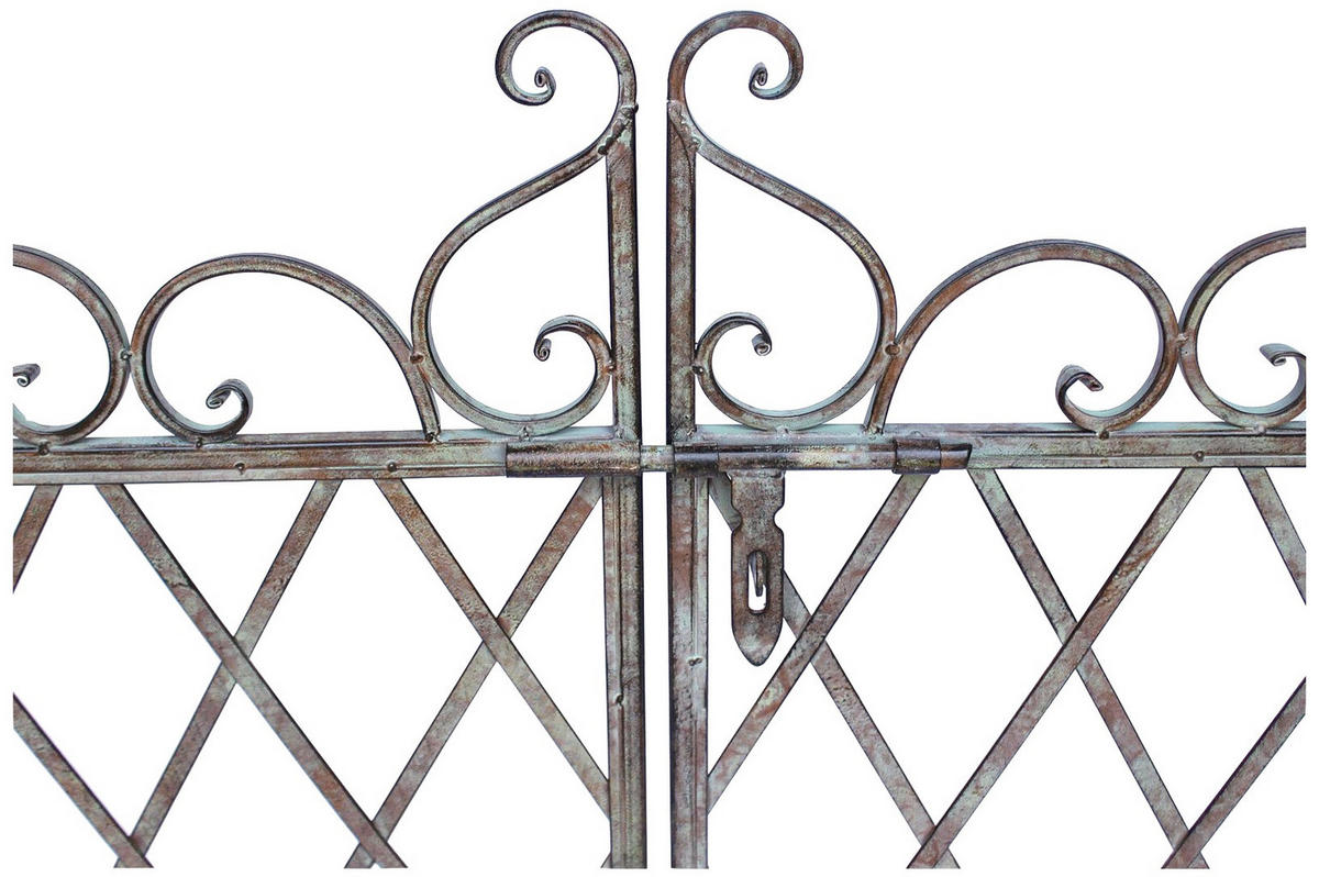 ROSENBOGEN mit Tor Metall Grün 275x170 cm - Braun, Metall (170/275/38cm) - DanDiBo