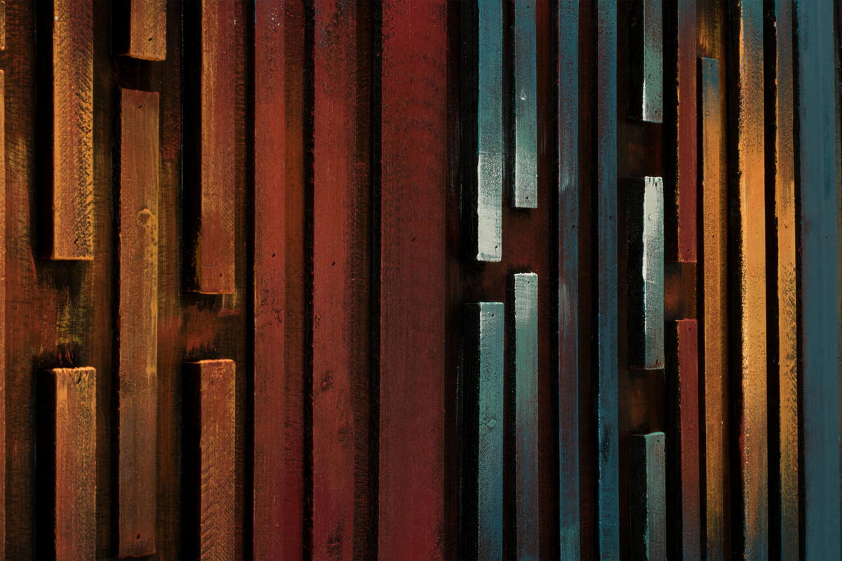 HOLZBILD Bunt 144/44 cm - Multicolor, Holz (6/44cm) - KUNSTLOFT