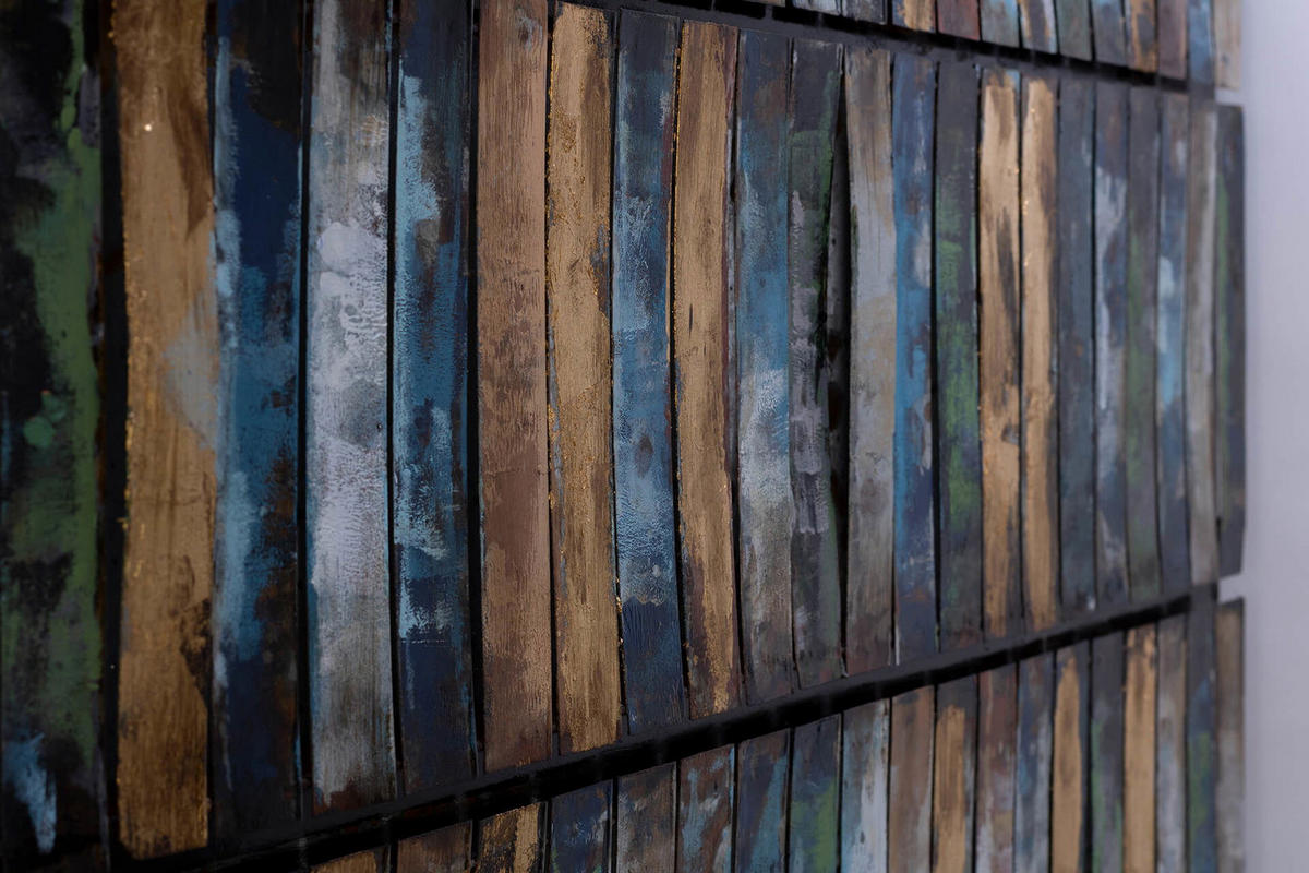 METALLBILD Blau 100/70 cm - Blau, Metall (8.8/70cm) - KUNSTLOFT
