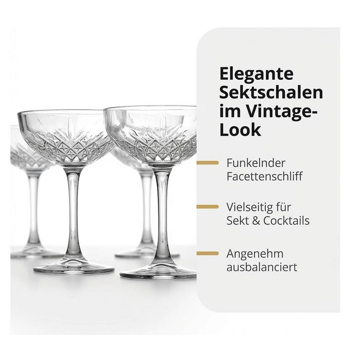 COCKTAILSCHALE by Pasabahce Timeless Sekt/ 270 ml 4er Set - Transparent, Glas (0.27L) - Der-Porzellan-Laden