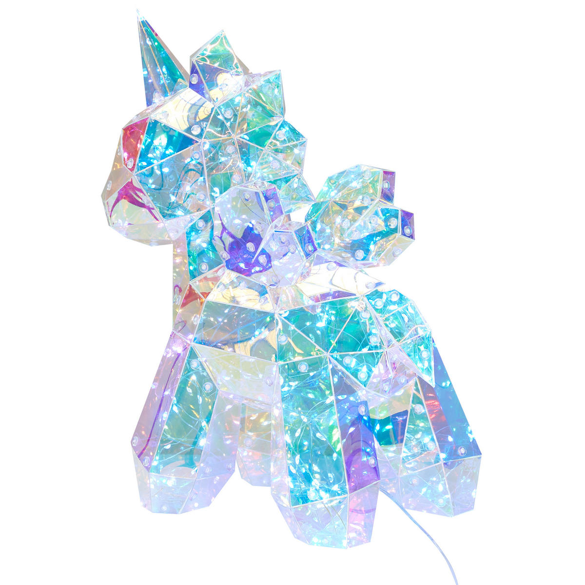 LED-DEKORATION Einhorn Bunt Fornax - Multicolor, Kunststoff (17/17/35cm) - Beliani
