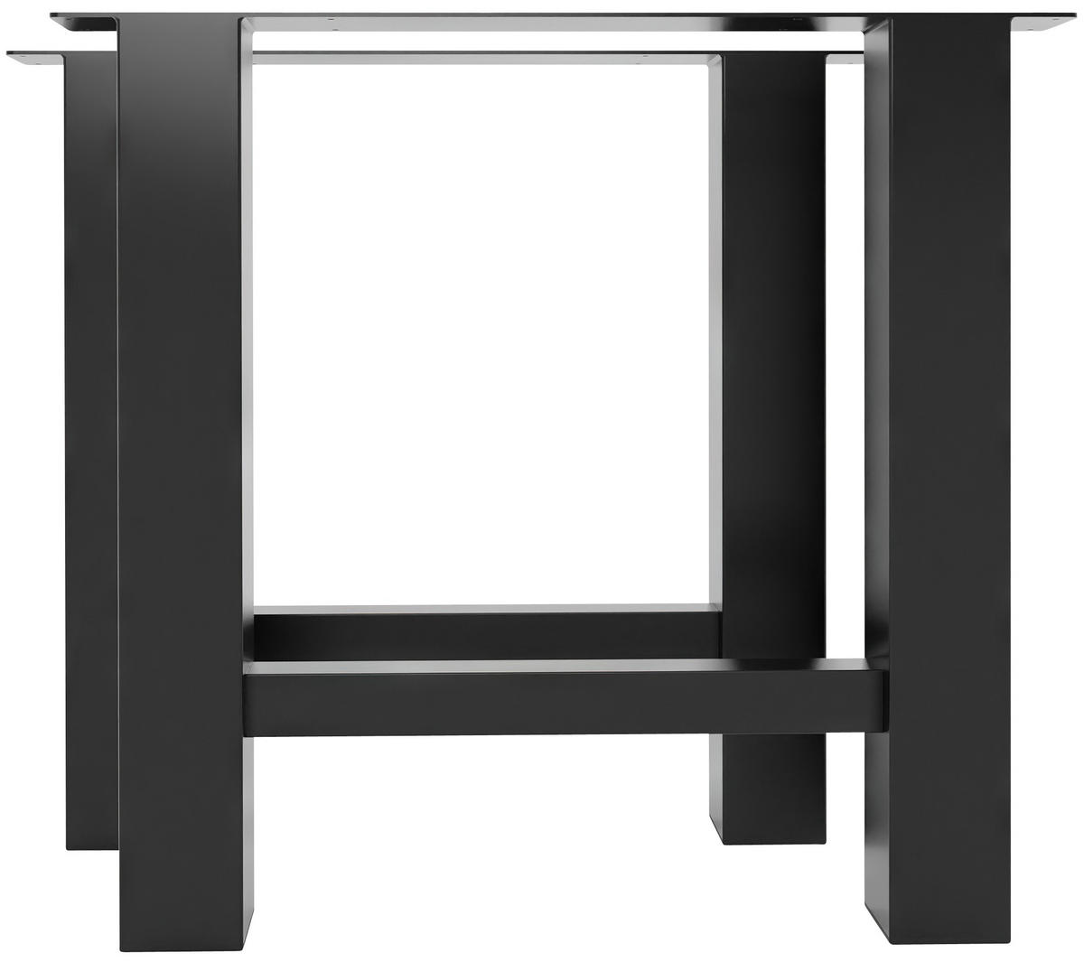 TISCHBEIN eckig 10/80/75 cm Metall schwarz - Schwarz, Metall (10/75/80cm) - CLP