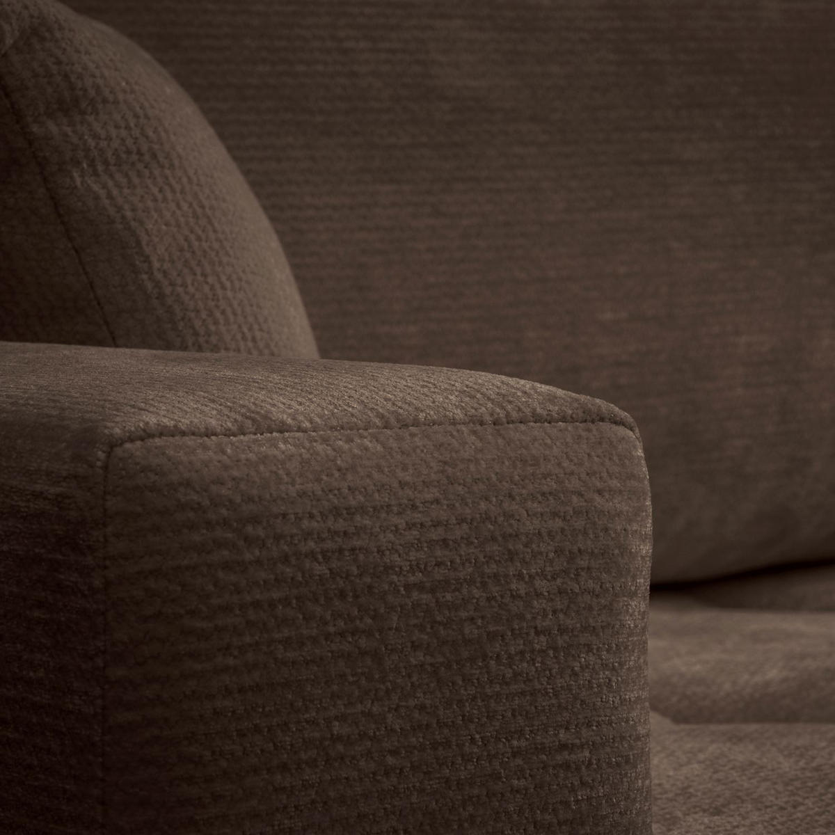 Ecksofa CLOUD II L mit Schlaffunktion, Vibe 26 - Dunkelbraun, Textil (247/152cm) - Lookway