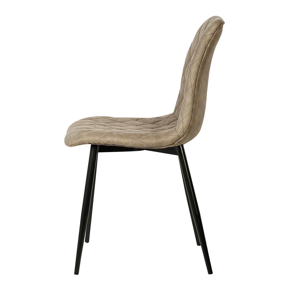 POLSTERSTUHL - Schwarz/Cappuccino, Textil/Metall (45/85/51cm) - home24