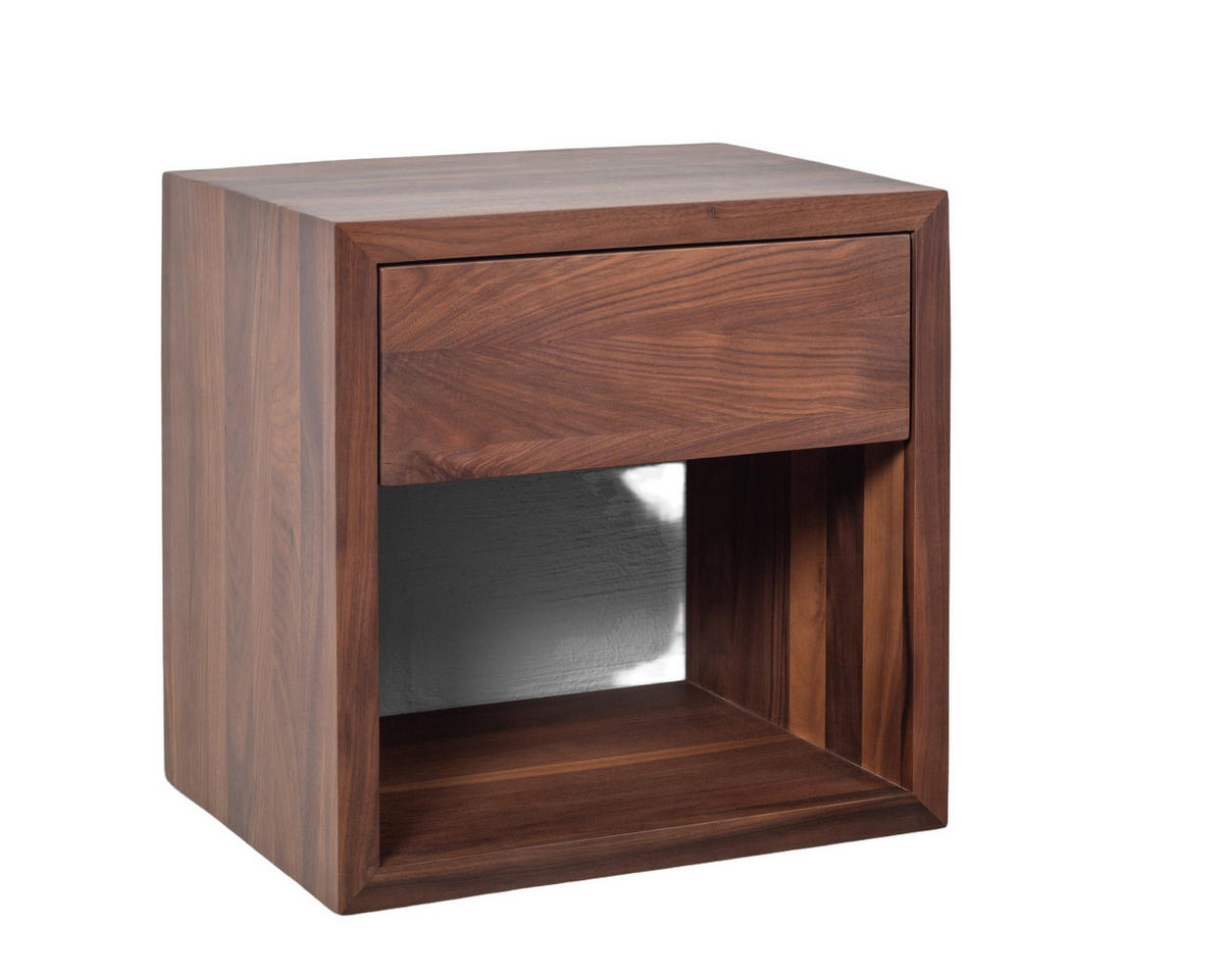 NACHTTISCH Hugo 2er Set, Walnuss - Braun, Holz (39/39/30cm) - WOODEK