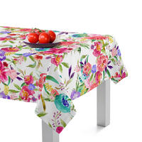 TISCHDECKE pink bloom 150x150 cm mehrfarbig - Multicolor, Textil (150/150/0.2cm) - Happy Friday