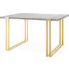 ESSTISCH Stella rechteckig ausziehbar, Grauer Beton 160-260/90/76 cm - Goldfarben/Hellgrau, Holzwerkstoff/Metall (160/90/76cm) - WFL GROUP