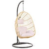 HÄNGESESSEL mit Gestell PE Rattan natürlich 97 cm Casoli - Naturfarben, Kunststoff (97/199/97cm) - Beliani