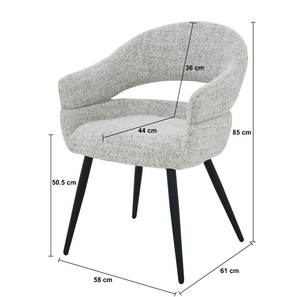 ESSZIMMERSTÜHLE Megan Beige 62/58/85 cm - Hellgrau, Textil (58/85/62cm) - Livingfurn