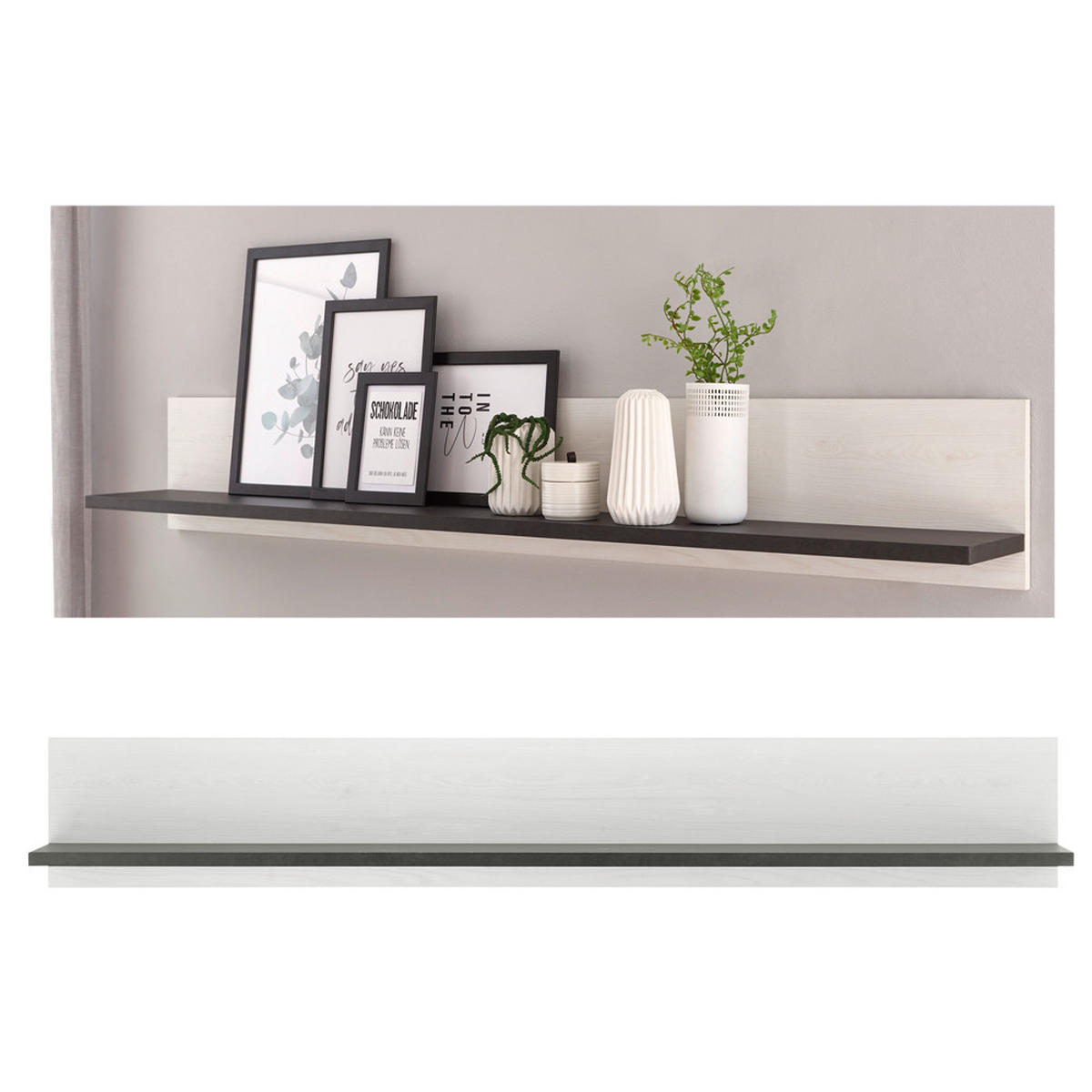 WOHNZIMMER-SET 6-TLG. Shelton-61 - Weiß, Holzwerkstoff (570/201/43cm) - Lomado