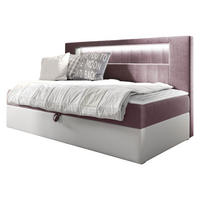BOXBETT Gold Junior 2 - Weiß/Rosa, Holz (100/200cm) - MIRJAN24
