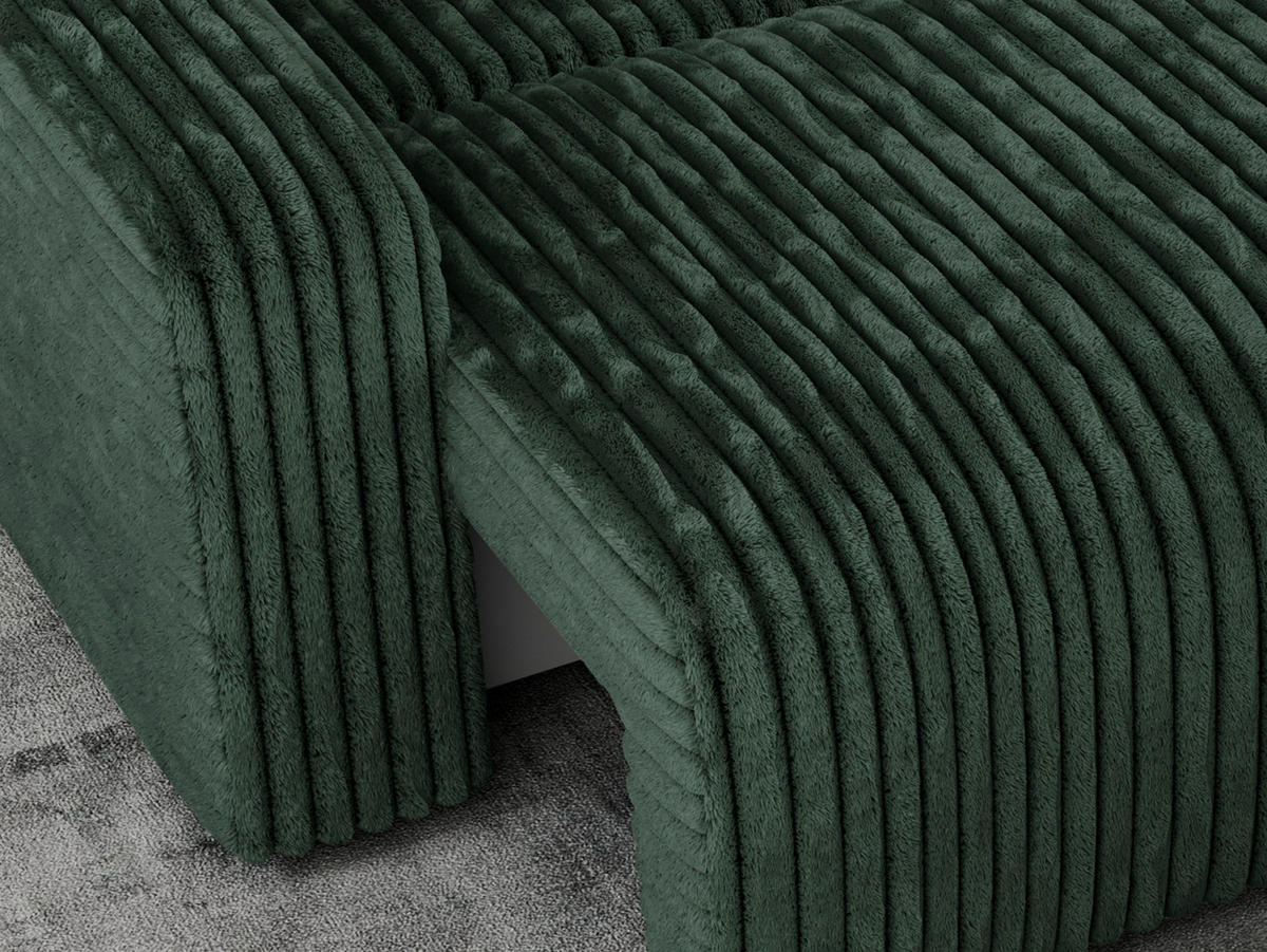 ECKSOFA ARGOS Grün Cord - Schwarz/Grün, Kunststoff/Textil (245/150cm) - MKS