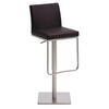 BARHOCKER Carin Kunstleder Braun Silber - Braun, Leder/Metall (42/86/44cm) - DELUKE