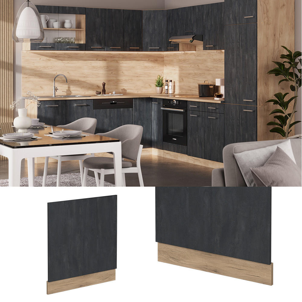 Thumbnail - Vicco Frontblende, Schwarz, Honigeiche, Holzwerkstoff, Rechteckig, 60x57.2x1.6 cm, Küchen, Küchenmöbel, Küchenschränke, ...