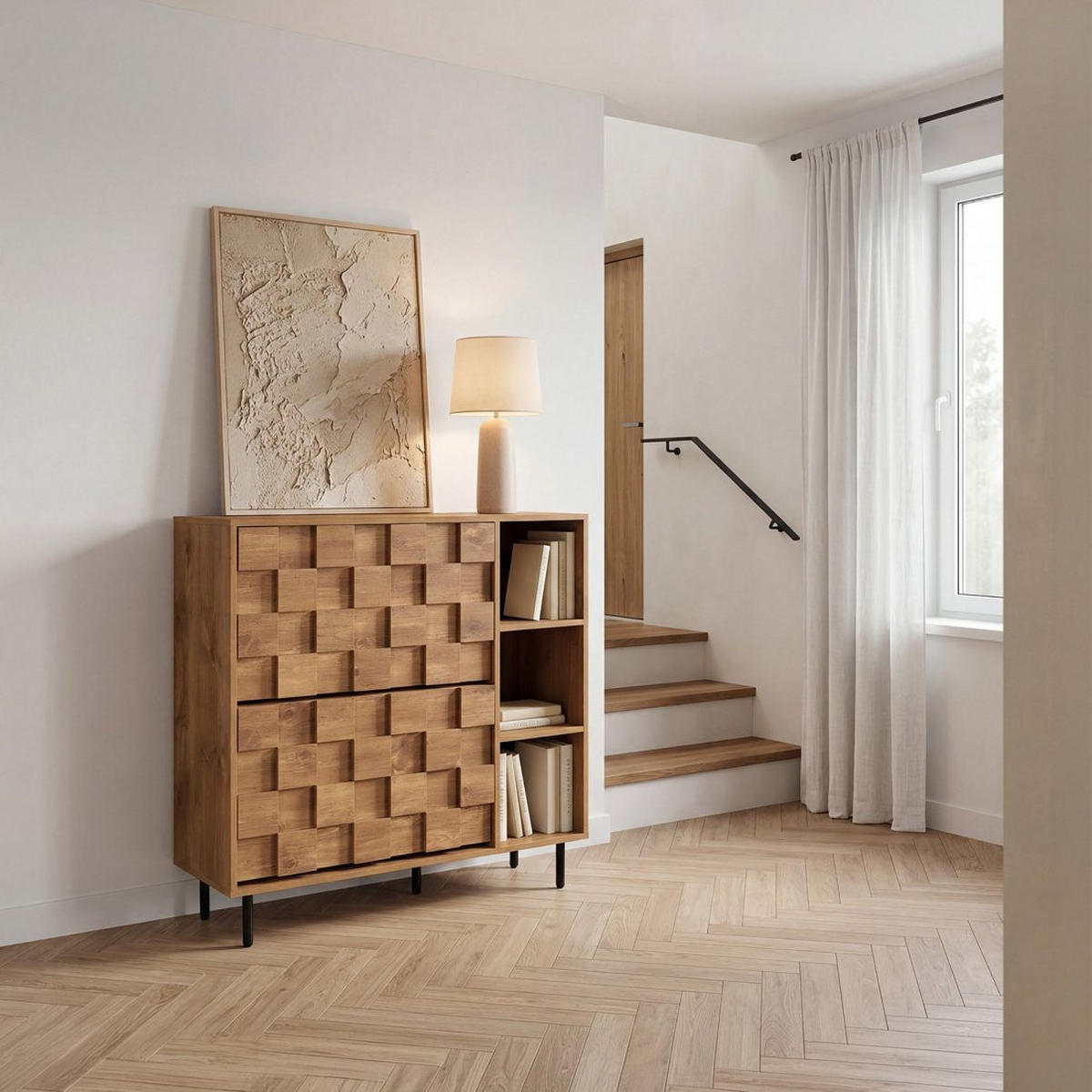 SCHUHMACHER Ivar Natürlich 105 cm x 103 cm - Naturfarben, Holzwerkstoff (105/103/30cm) - Klast Home