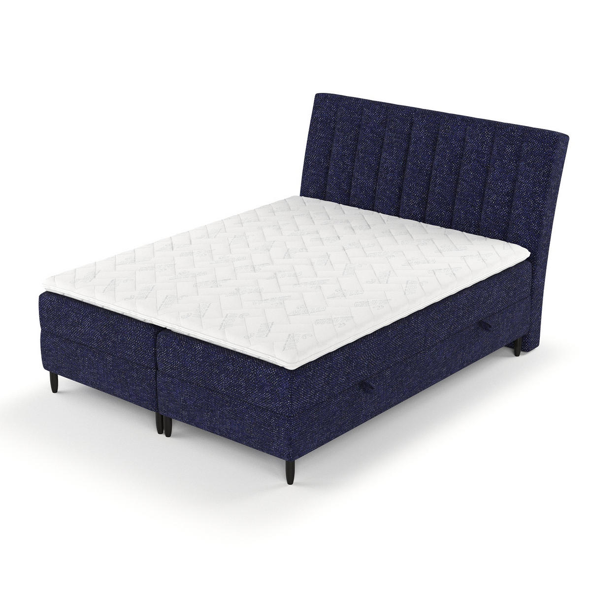 BOXBETT Merton Marineblau 140/200 cm - Schwarz/Dunkelblau, Holz/Holzwerkstoff (140/200cm) - Maison de Reve