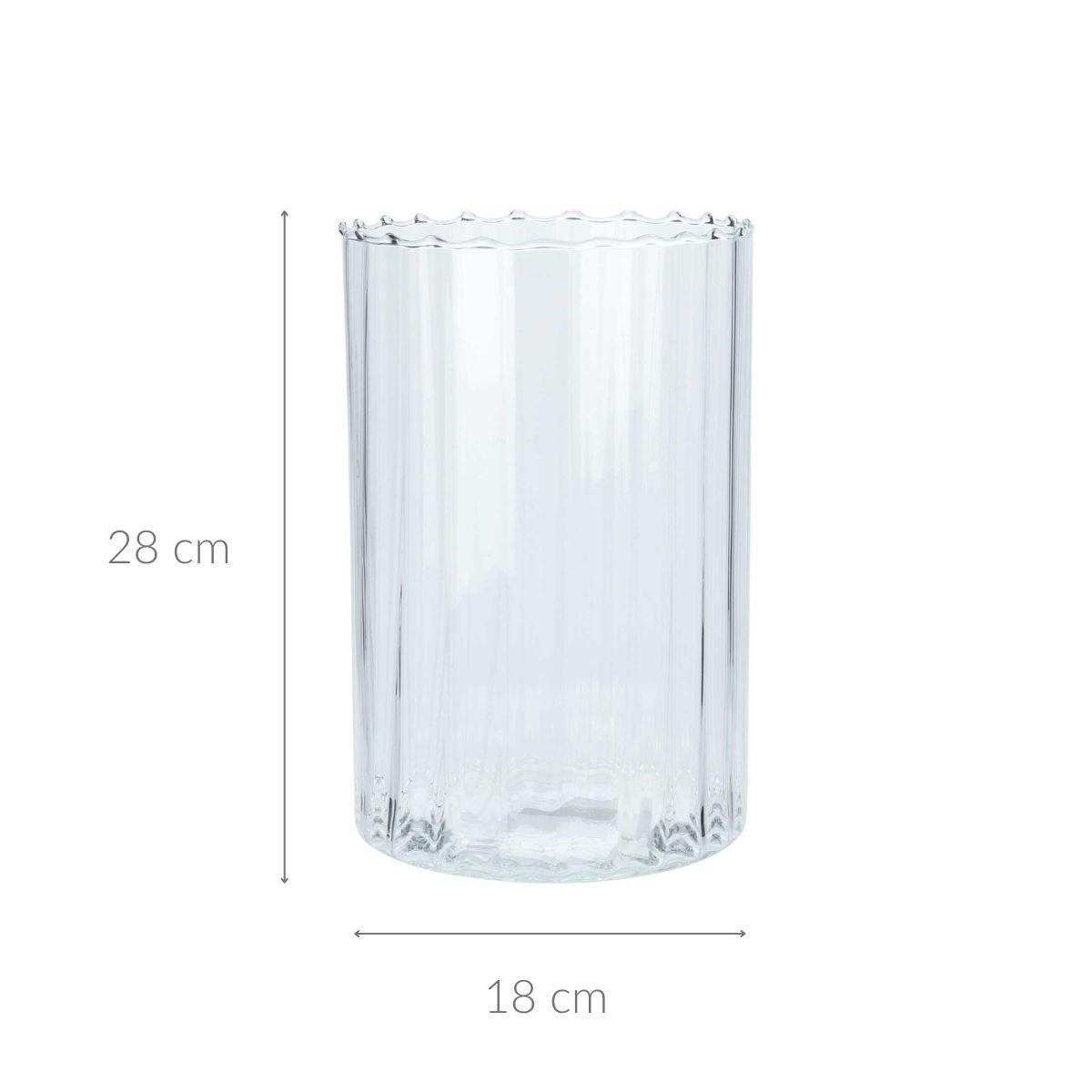 GLASVASE 18/18/28 cm - Transparent, Glas (18/28cm) - Home Styling Collection