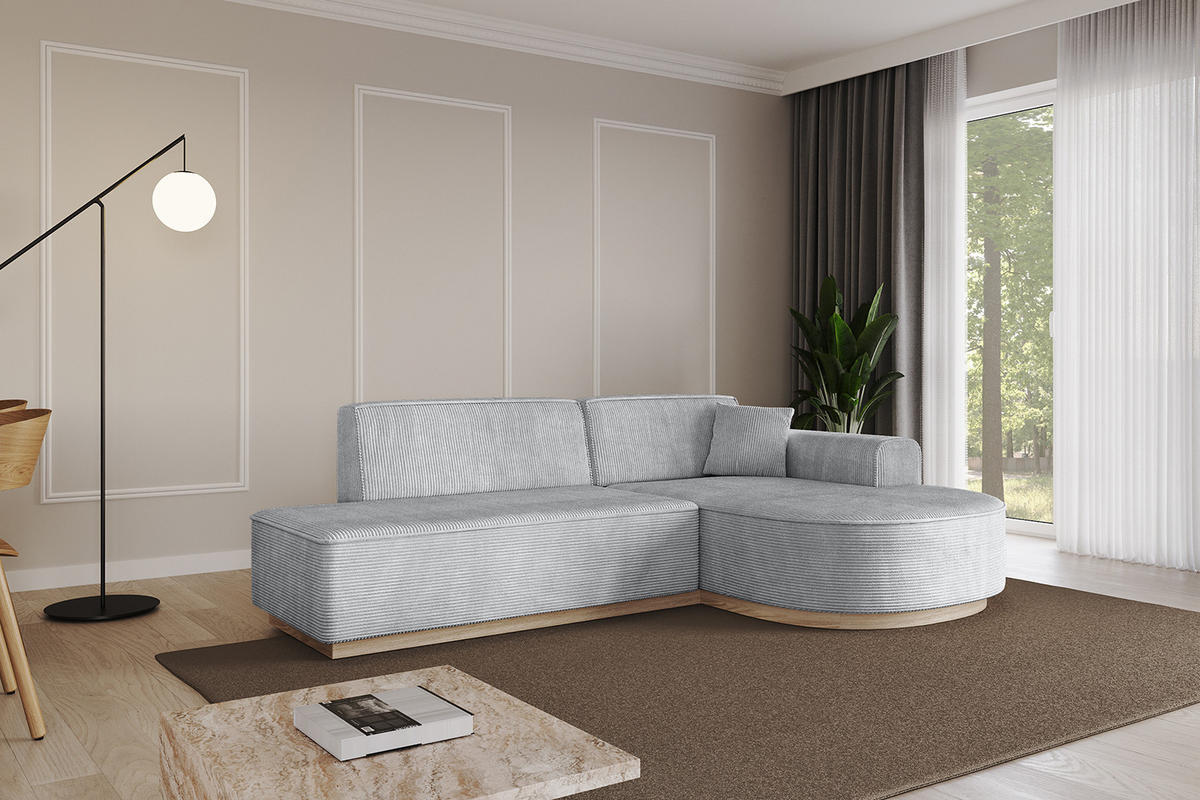 ECKSOFA Ottomane Rechts ARRIO-L1 - 243x171x83 cm Grau - Grau, Holzwerkstoff/Textil (243/171cm) - ALTDECOR