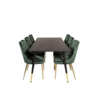 TISCHGRUPPE Grün - Grau, Holzwerkstoff (90/75/180cm) - ebuy24