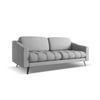 3-SITZER SOFA Chenille Stoff Grau - Hellgrau/Schwarz, Textil/Metall (202/80/95cm) - Makamii