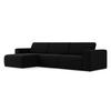 ECKSOFA Links Samt Stoff Schwarz - Schwarz/Grau, Kunststoff/Textil (167/314cm) - Makamii
