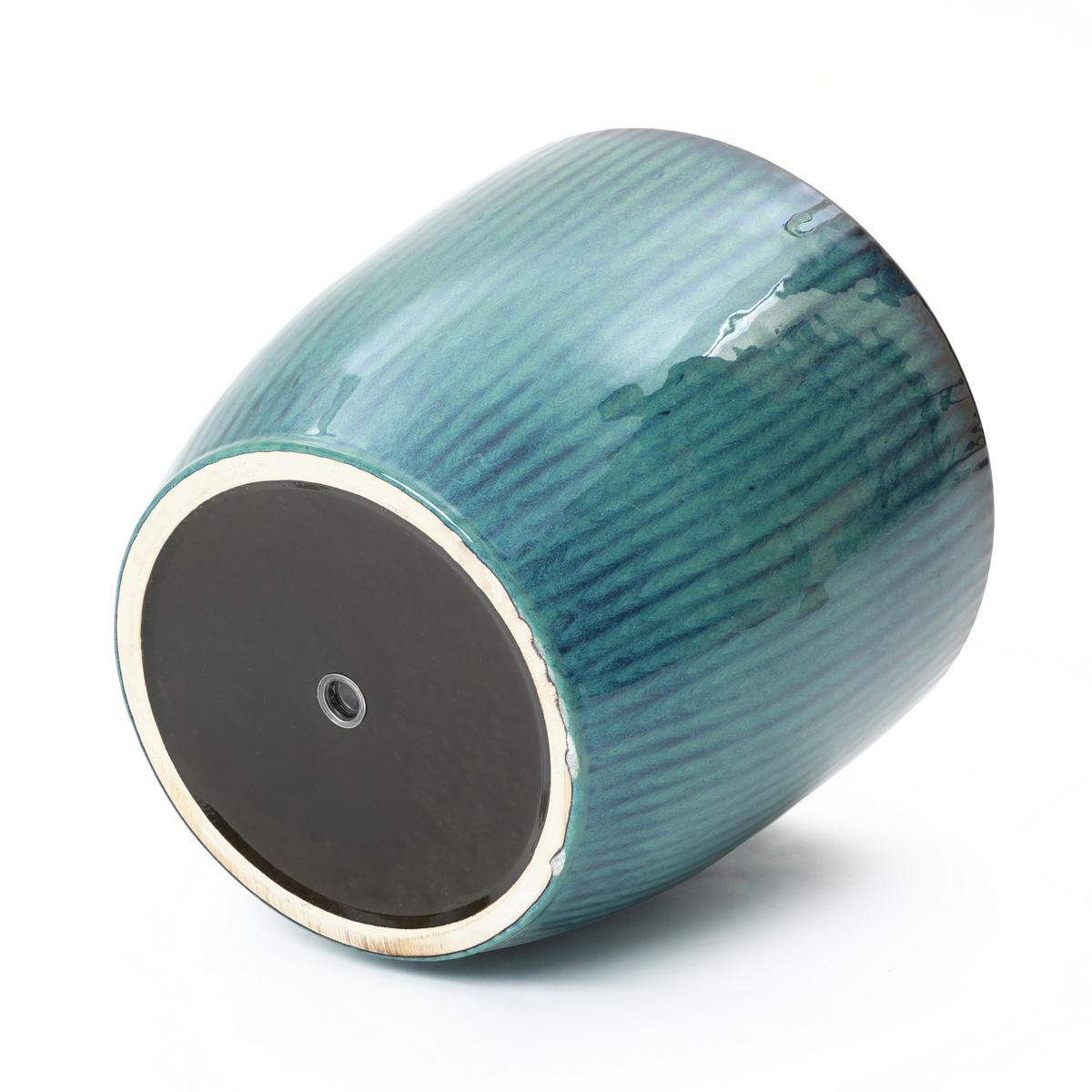 BLAUER Keramik-Blumentopf, Durchmesser 30 cm, Höhe 28 cm - Blau, Keramik (29cm) - Hometopia