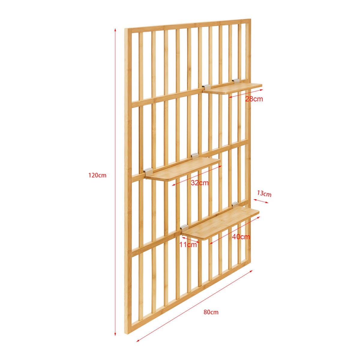 WANDREGAL Røst - Naturfarben, Naturmaterialien (80/120/13cm) - [en.casa]