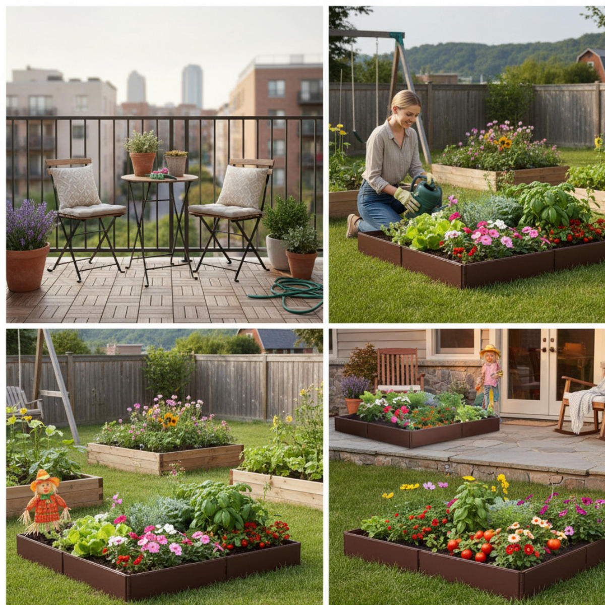 HOCHBEET Quadratisch, 115x115 cm, Braun, Kunststoff, Gartenbeet, Pflanzbeet, Gemüsebeet, Outdoor, Witterungsbeständig, DIY Garten, Balkon, Terrasse - Braun, Kunststoff (115/14/115cm) - JUNG